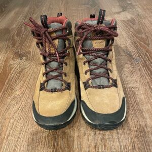 Columbia Tan Hiking Boots with Red Accents